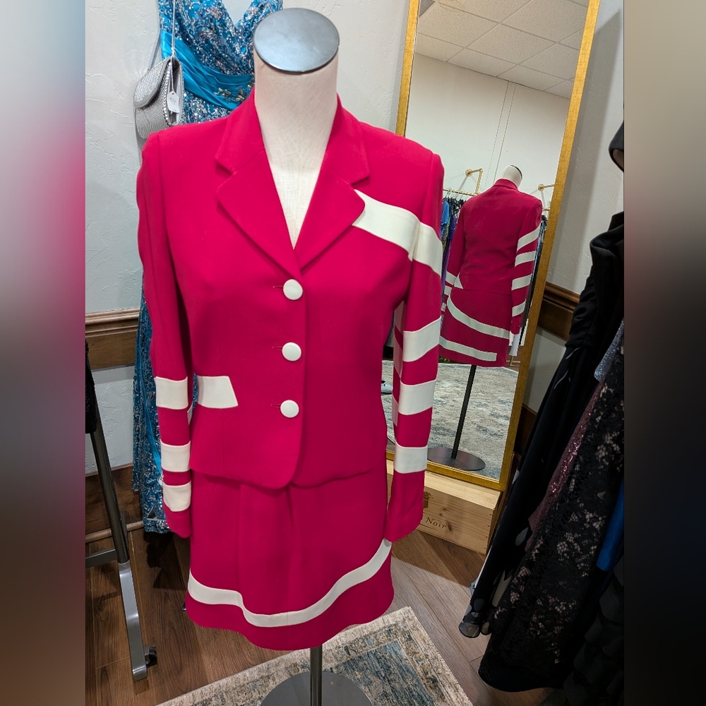 Cheap And Chic By Moschino Red Blazer And Skirt